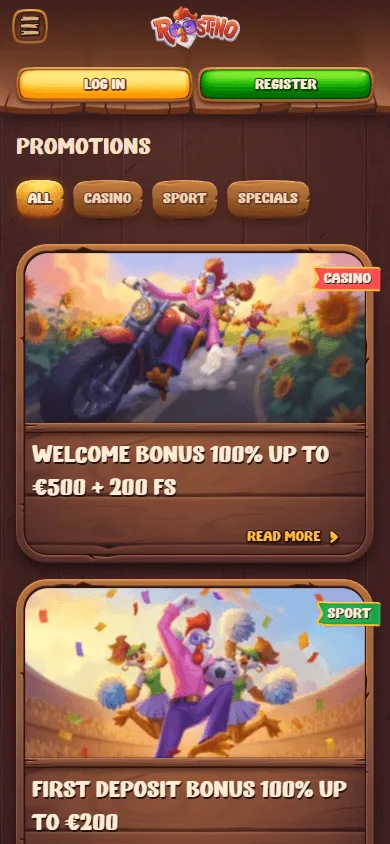 Roostino Casino promotions experience on mobile